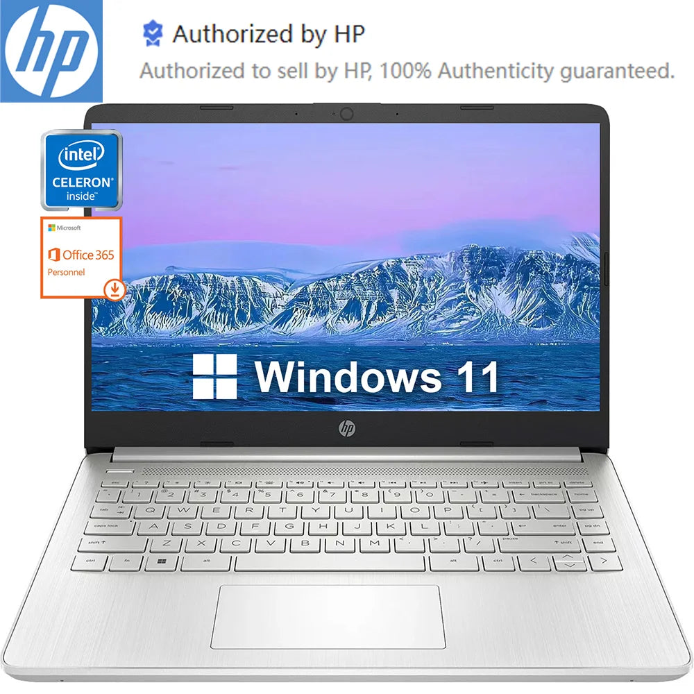 PC Portable HP 14" Intel Celeron N4120 — 4 à 16 Go RAM, 128 à 384 Go, Office 365 Inclus