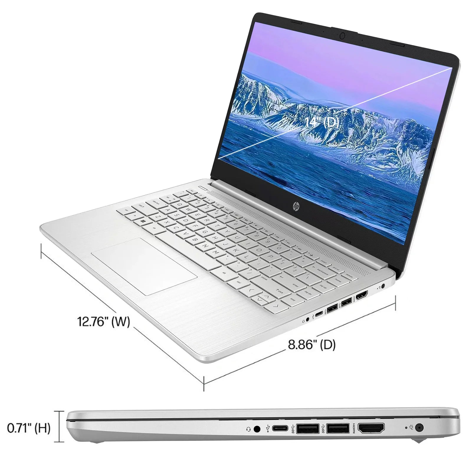 PC Portable HP 14" Intel Celeron N4120 — 4 à 16 Go RAM, 128 à 384 Go, Office 365 Inclus