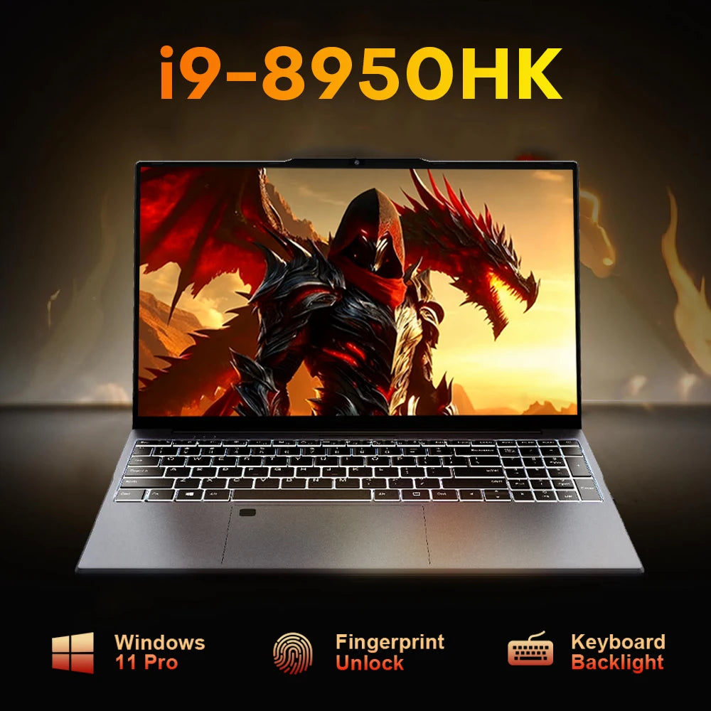 PC Portable Gaming 15.6" — Intel Core i9-8950HK ou i3-6100, 16 Go RAM, 512 Go à 2 To SSD, Empreinte Digitale, Windows 11