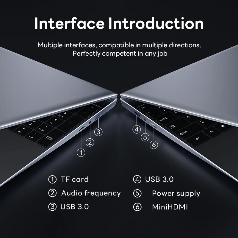 Ordinateur Portable Xiaman 14.1" Intel Core i3-6100U — 16 Go DDR3, SSD 1To/2To, Écran Full HD, Windows 11