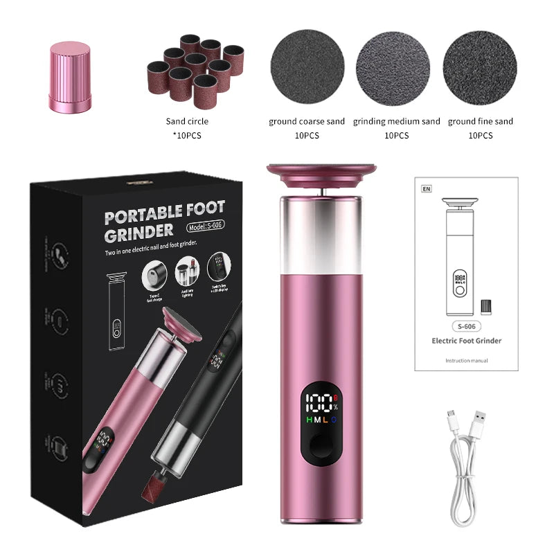 Lime à Pieds Électrique 2-en-1 – Pédicure & Polissage Ongles, Mixte, Coffret Cadeau