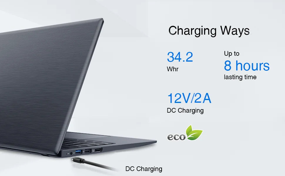 PC Portable Étudiant 14" Intel Celeron N4000 — 8 Go RAM, 256 Go SSD, IPS FHD, WiFi 5, RJ45, Windows 11