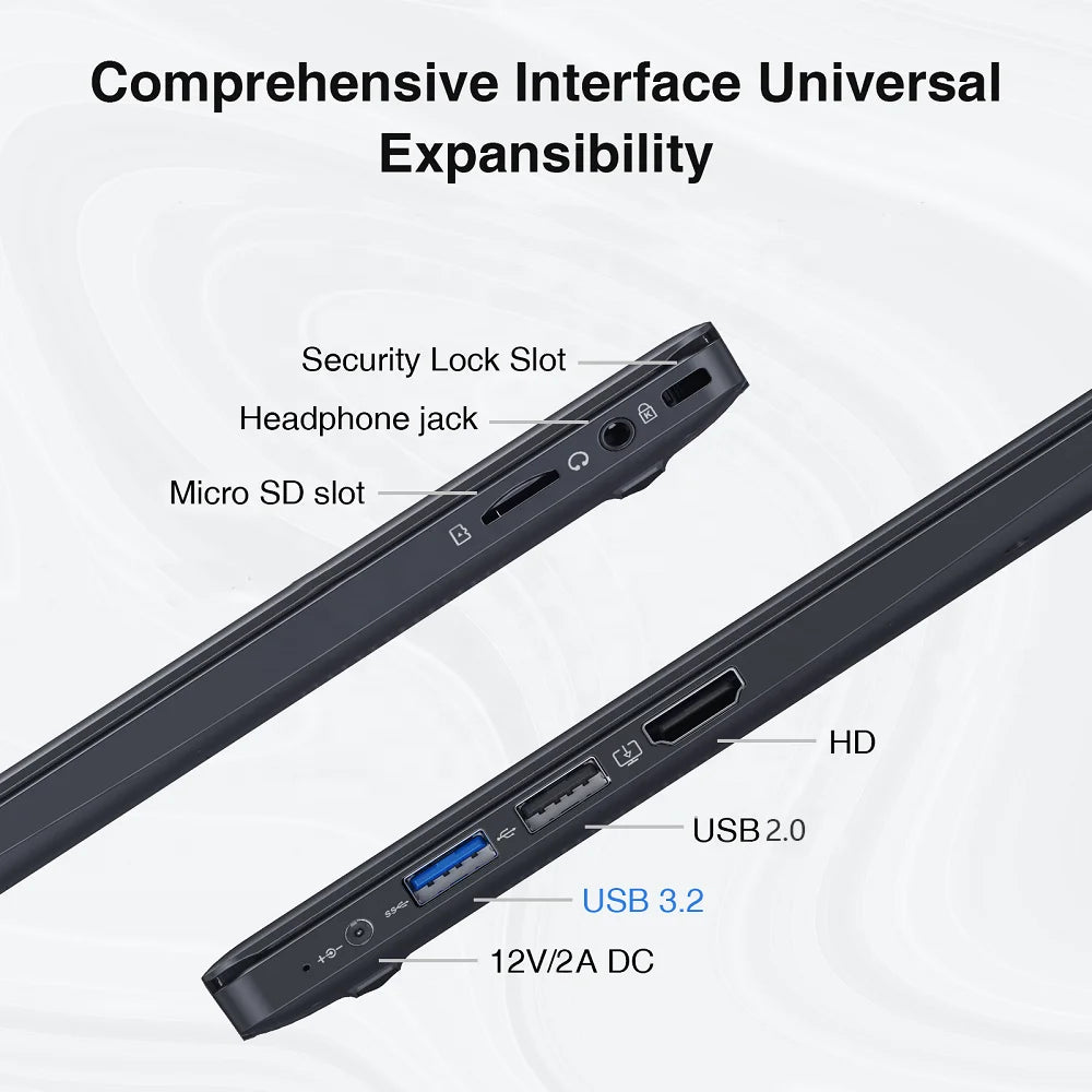 PC Portable Étudiant 14" Intel Celeron N4000 — 8 Go RAM, 256 Go SSD, IPS FHD, WiFi 5, RJ45, Windows 11