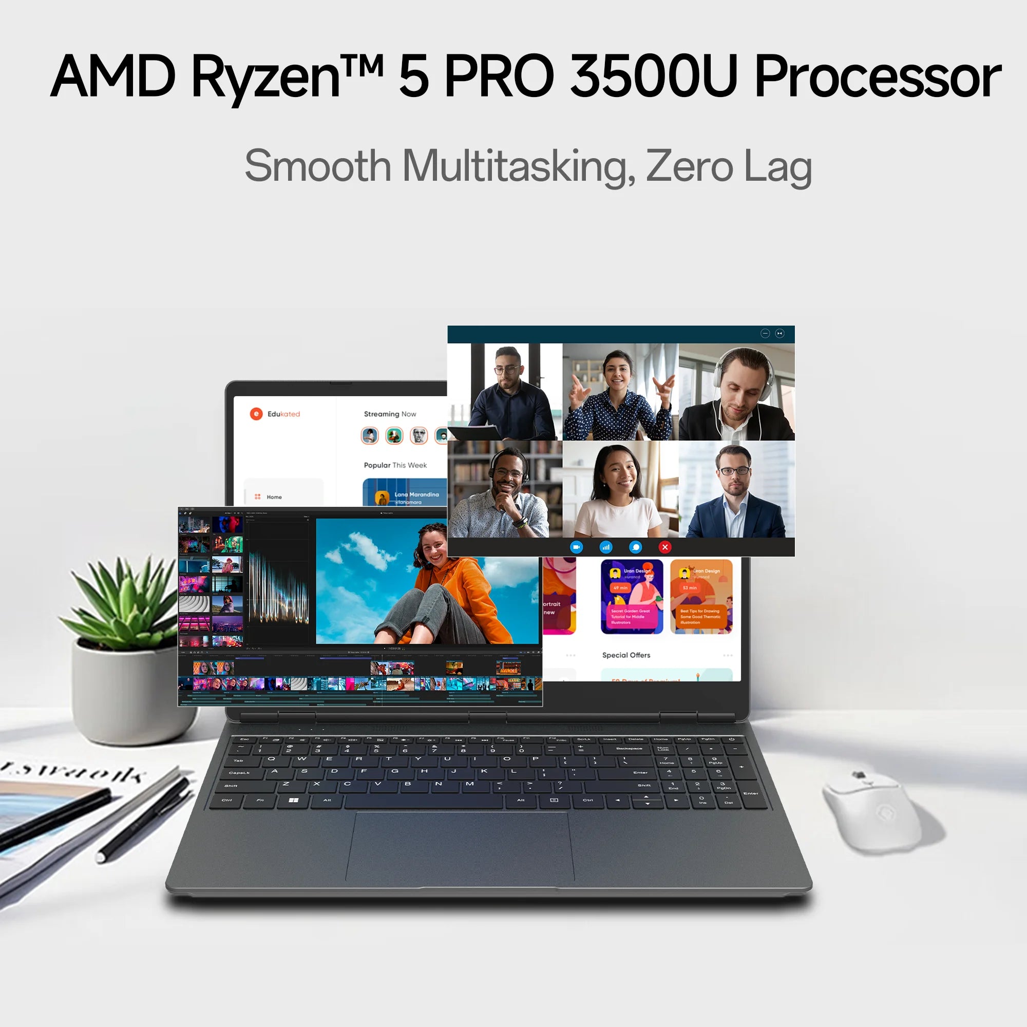 PC Portable Business 15.6" AMD Ryzen 5 3500U — Radeon Vega 8, Écran IPS Full HD, Windows 11