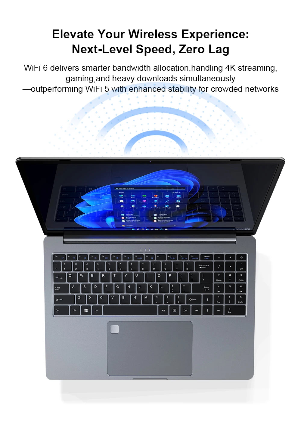Ordinateur Portable Ninkear A15 Pro 16" — AMD Ryzen 5, Écran 2.5K 120Hz, 16 Go DDR4, SSD 1To, Empreinte, Windows 11
