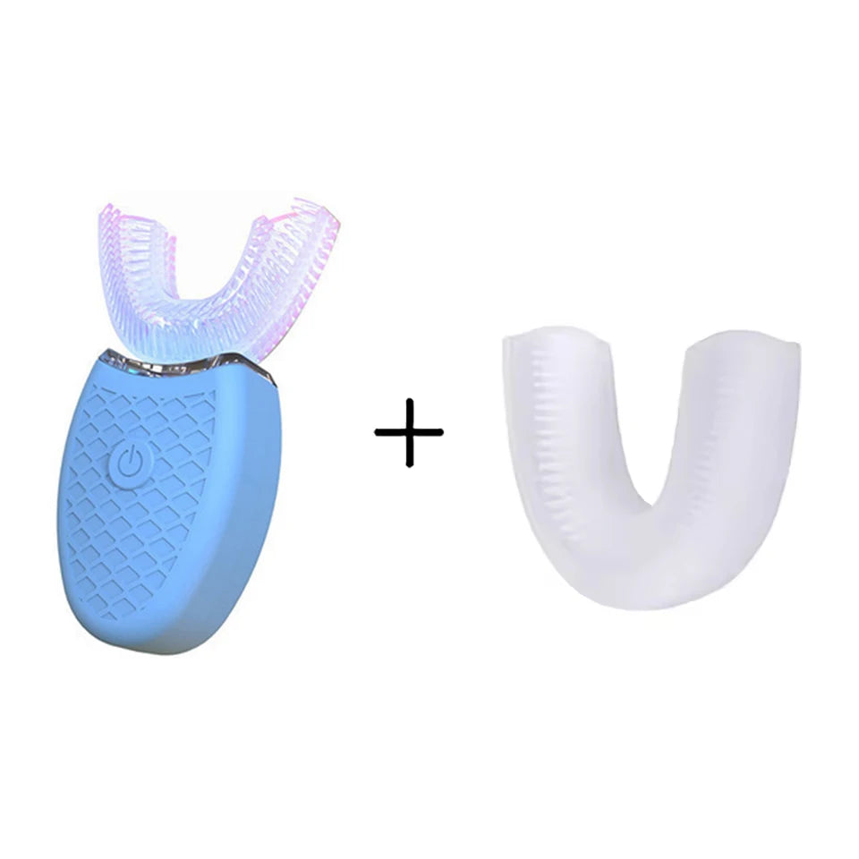 Brosse à Dents Électrique Intelligente en U – 360° Sonique, Silicone, Charge USB