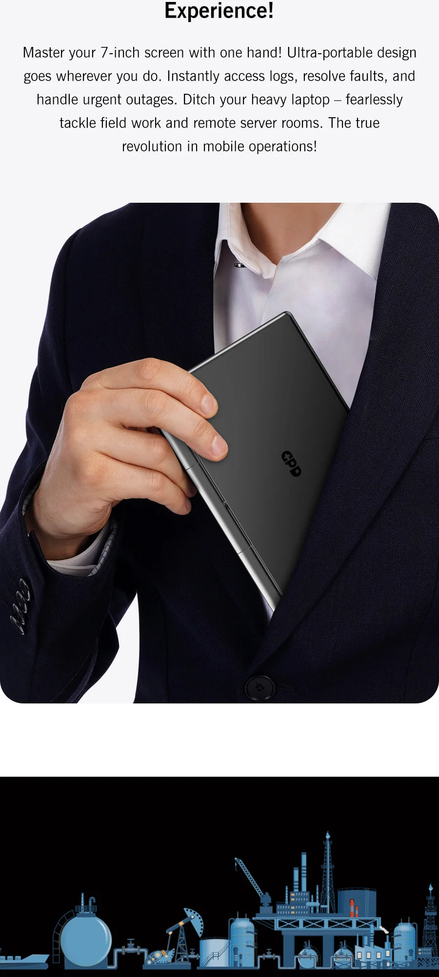 Mini PC Portable GPD MicroPC 2 — Intel Core i3-N350, 16 Go RAM, 512 Go SSD, Écran 7", Windows 11