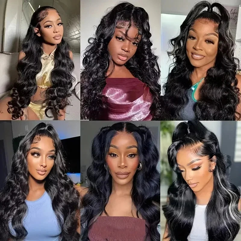 Perruque Body Wave Noir Naturel 180% — Lace Front HD 13x4 Cheveux Brésiliens Pré-Épilée