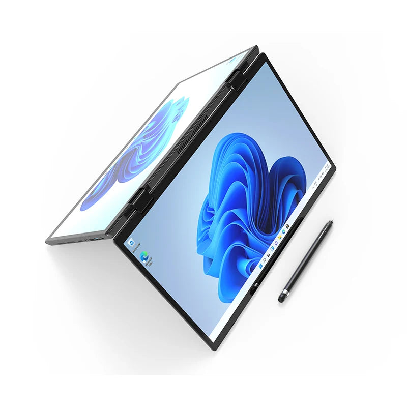 PC Portable Double Écran 14" — Intel N100, 16 Go RAM, 128 Go à 1 To SSD, Écran Tactile, Windows 11