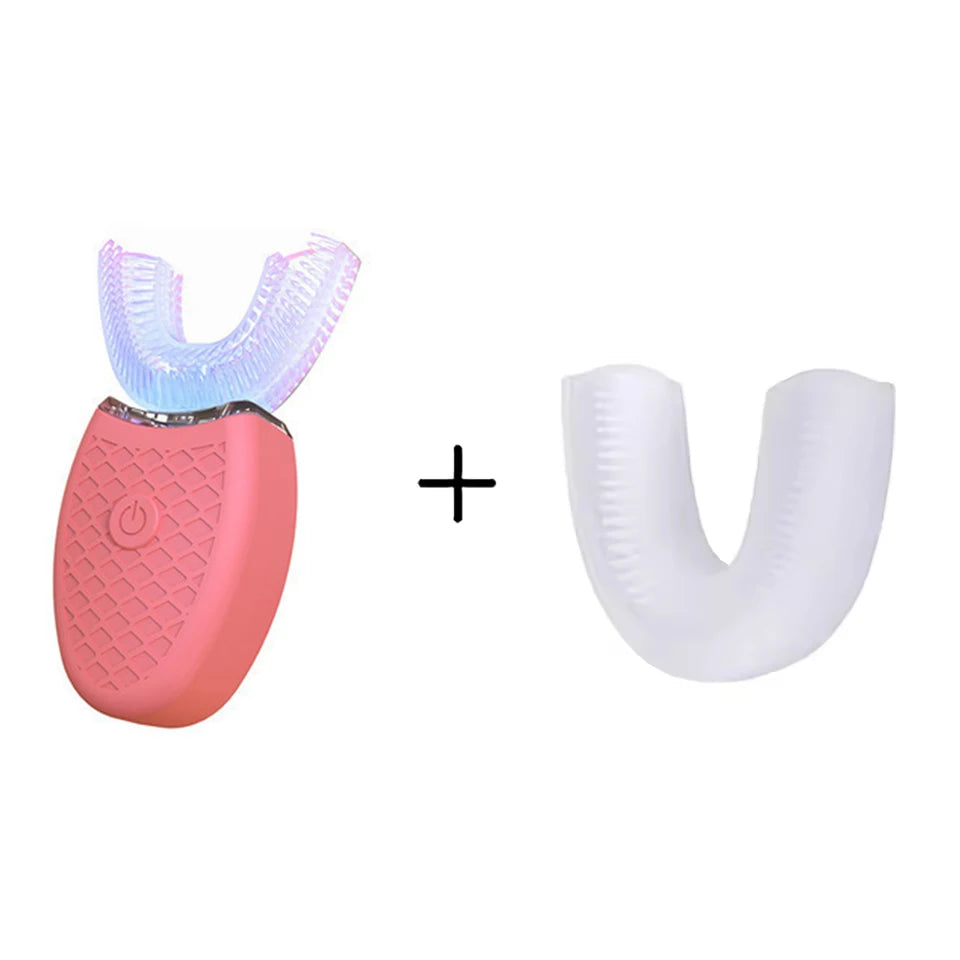 Brosse à Dents Électrique Intelligente en U – 360° Sonique, Silicone, Charge USB