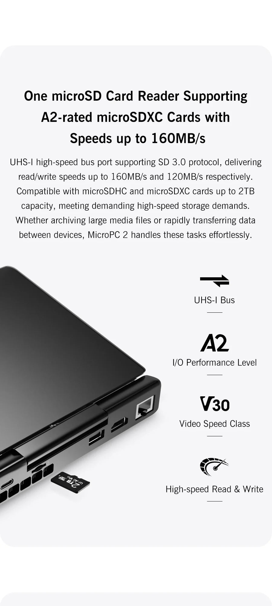 Mini PC Portable GPD MicroPC 2 — Intel Core i3-N350, 16 Go RAM, 512 Go SSD, Écran 7", Windows 11