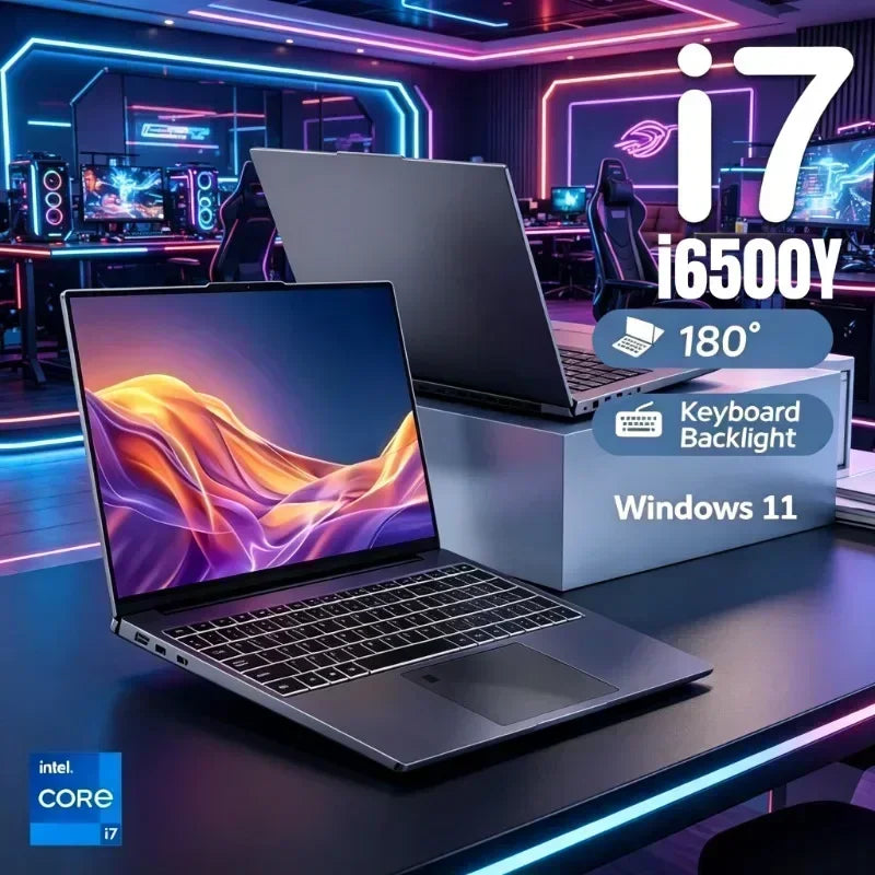 PC Portable 15.6" Intel Core M 6500Y — 16/32 Go RAM, SSD jusqu'à 2 To, Empreinte Digitale, Clavier Rétroéclairé, Windows 11
