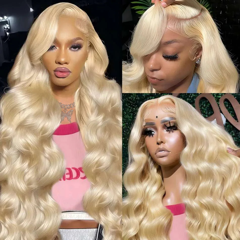 Perruque Body Wave Blonde 613 — Lace Front HD Cheveux Brésiliens Naturels