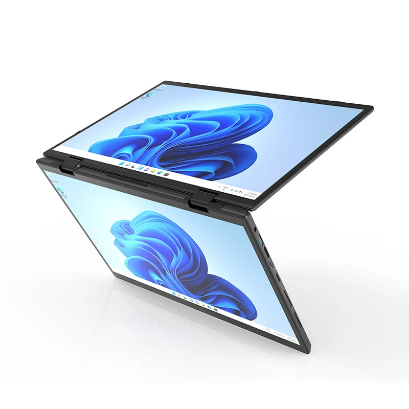 PC Portable Double Écran 14" — Intel N100, 16 Go RAM, 128 Go à 1 To SSD, Écran Tactile, Windows 11