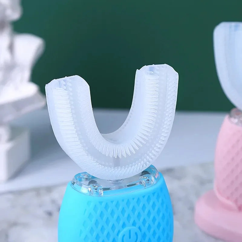 Brosse à Dents Électrique Intelligente en U – 360° Sonique, Silicone, Charge USB