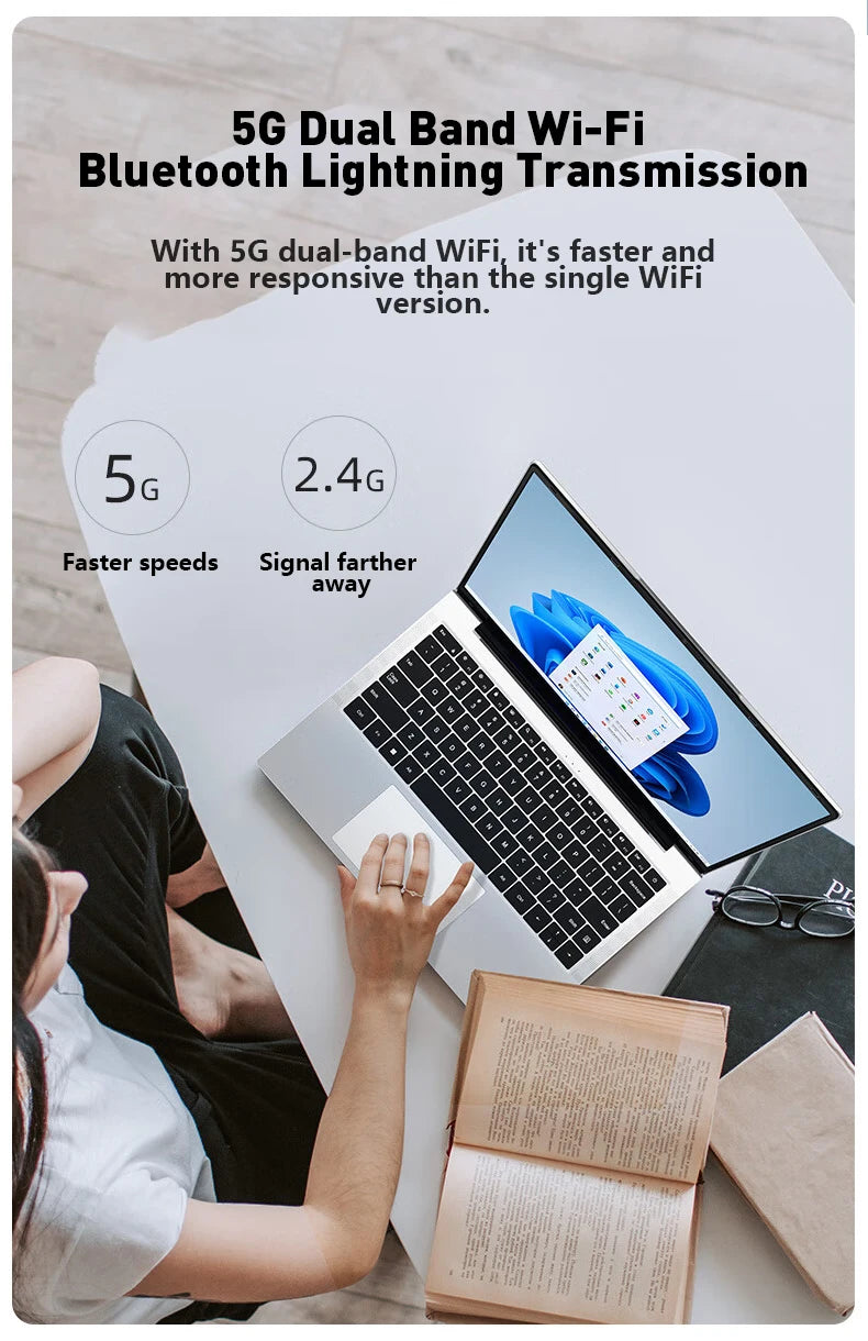 PC Portable Ultra Slim 14.1" — Intel N3700, 16 Go RAM, SSD jusqu'à 2 To, Windows 11 Pro