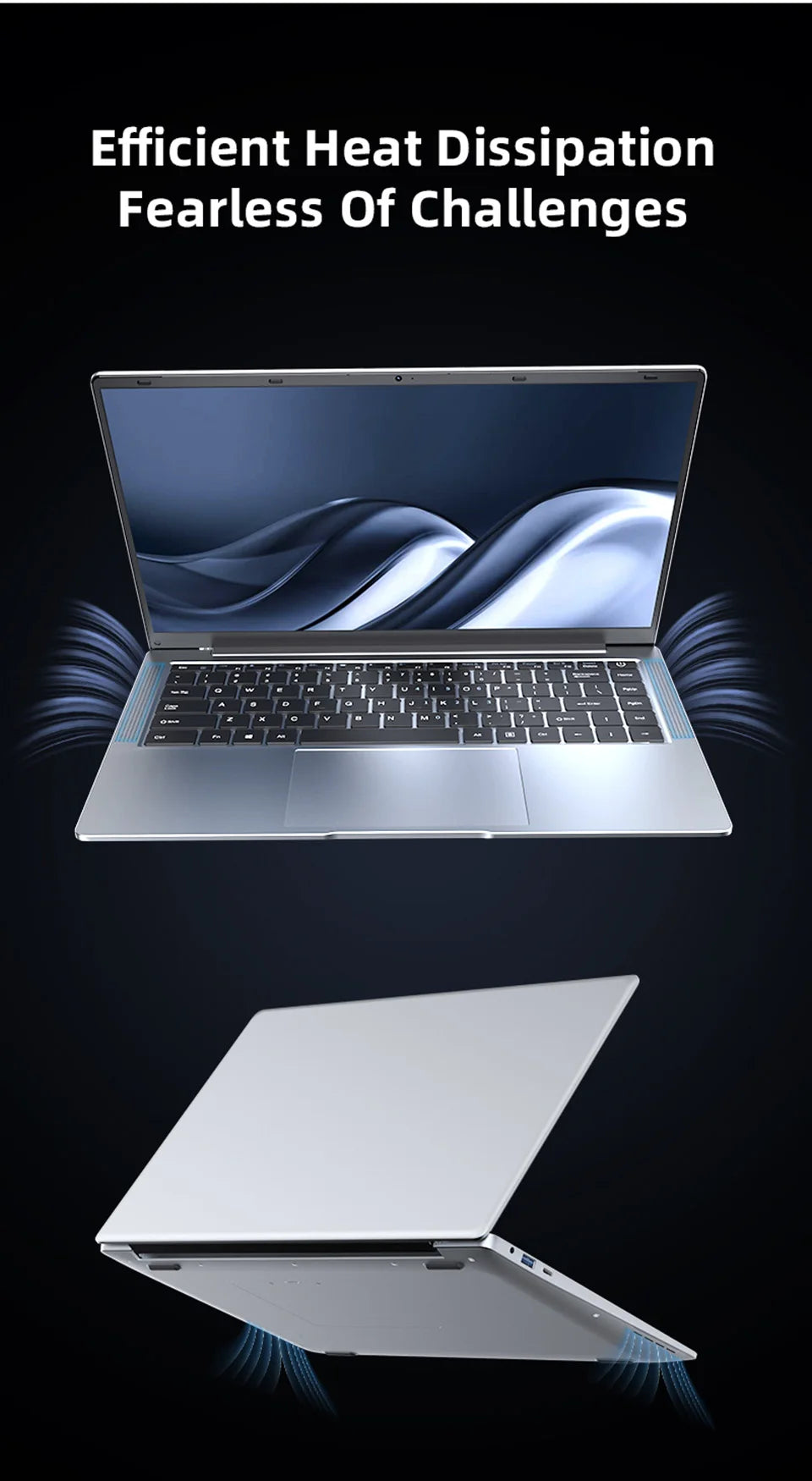 Ordinateur Portable Ultra-Slim 14.1" Intel Atom A3950 — 12 Go RAM, SSD M.2, Écran Full HD IPS, Windows 11 Pro