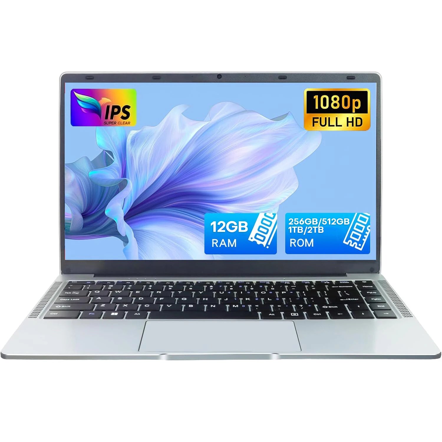 Ordinateur Portable Ultra-Slim 14.1" Intel Atom A3950 — 12 Go RAM, SSD M.2, Écran Full HD IPS, Windows 11 Pro