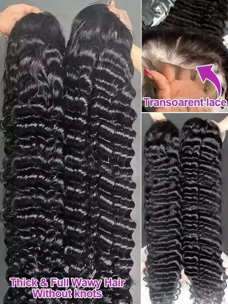 Perruque Loose Deep Wave 250% — Lace Front HD 13x4/13x6 Cheveux Brésiliens 40 à 42 Pouces