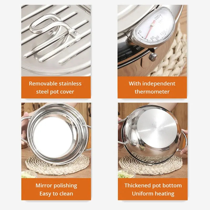 Friteuse en Inox avec Thermomètre Intégré