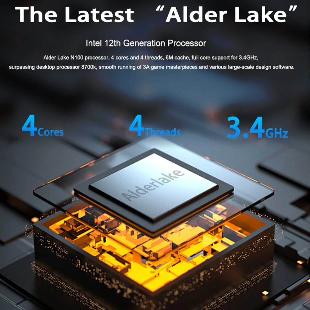 Mini Laptop Tactile CRELANDER P8 8" — Intel N150 12ème Gén, 12 Go DDR5, SSD 1To, Rotatif 360°, WiFi 6, Windows 11