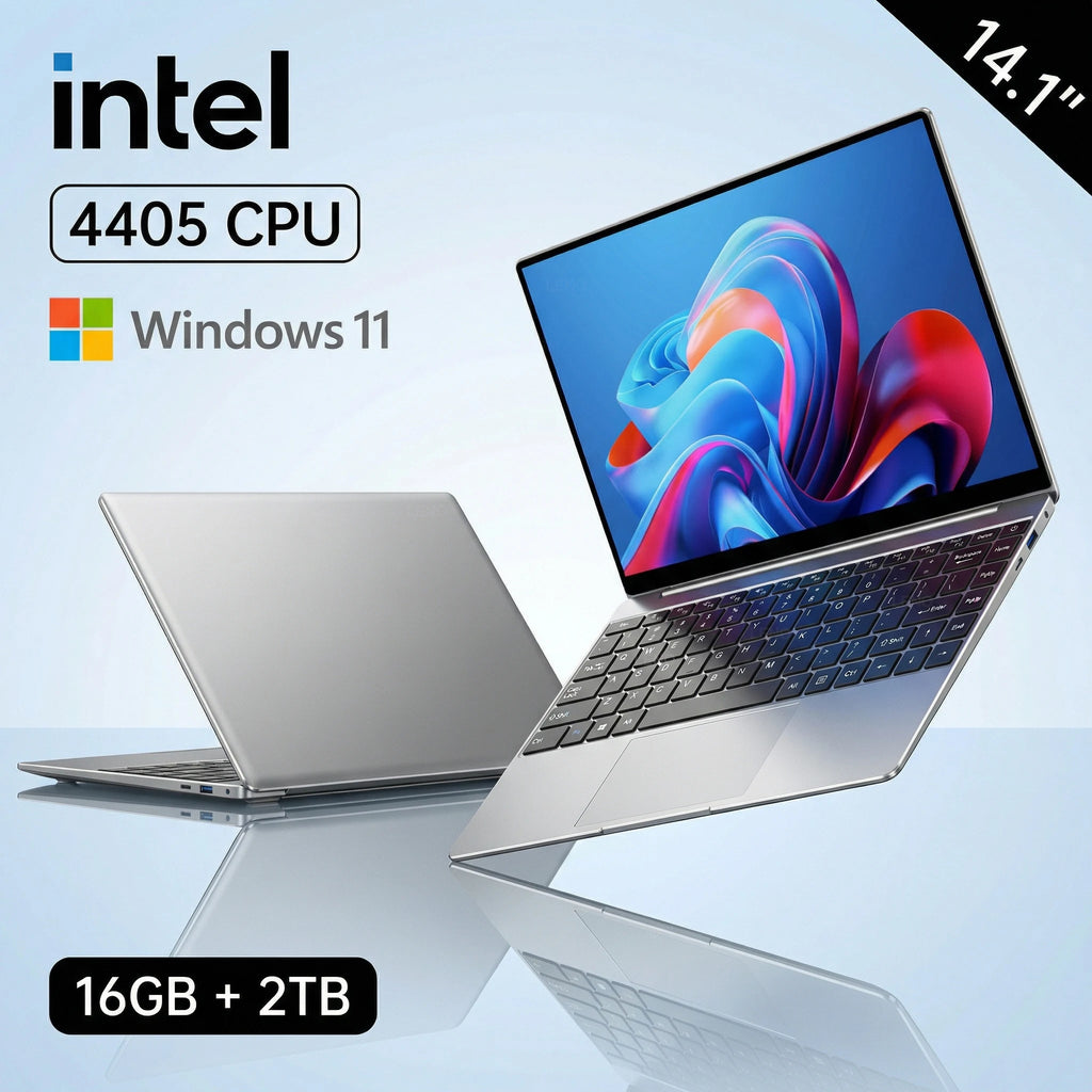 Ordinateur Portable LENO 14.1" Ultra Slim — Intel Pentium 4405U, 16 Go RAM, SSD 2To, Écran Full HD, Windows 11