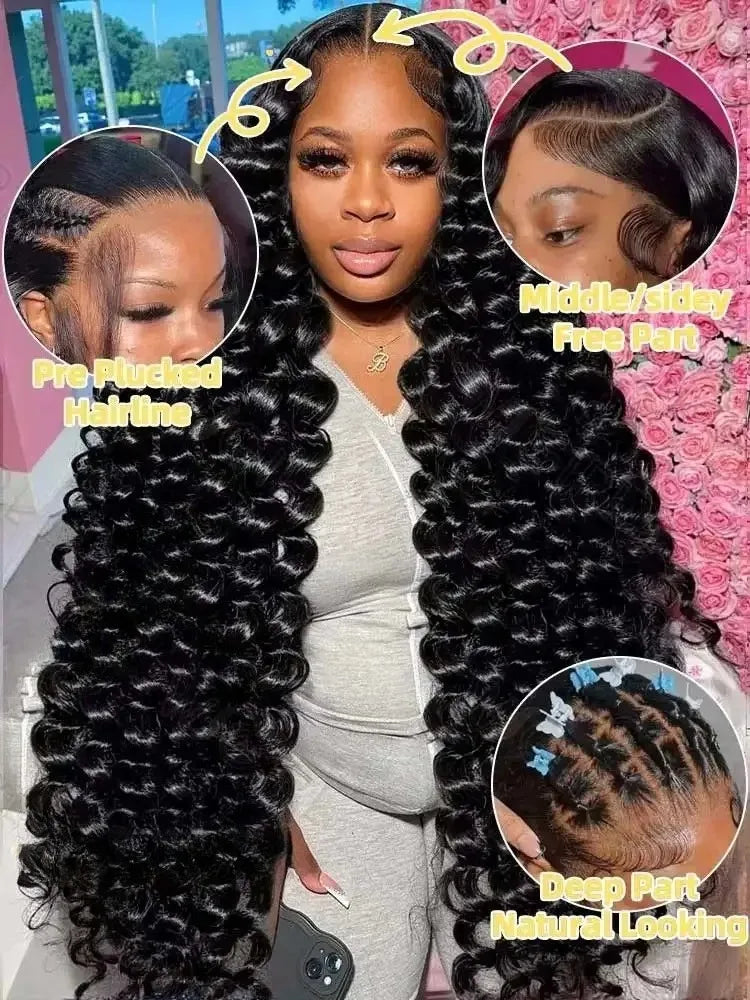 Perruque Loose Deep Wave 250% — Lace Front HD 13x4/13x6 Cheveux Brésiliens 40 à 42 Pouces