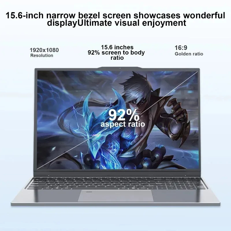 PC Portable 15.6" Intel Core M 6500Y — 16/32 Go RAM, SSD jusqu'à 2 To, Empreinte Digitale, Clavier Rétroéclairé, Windows 11