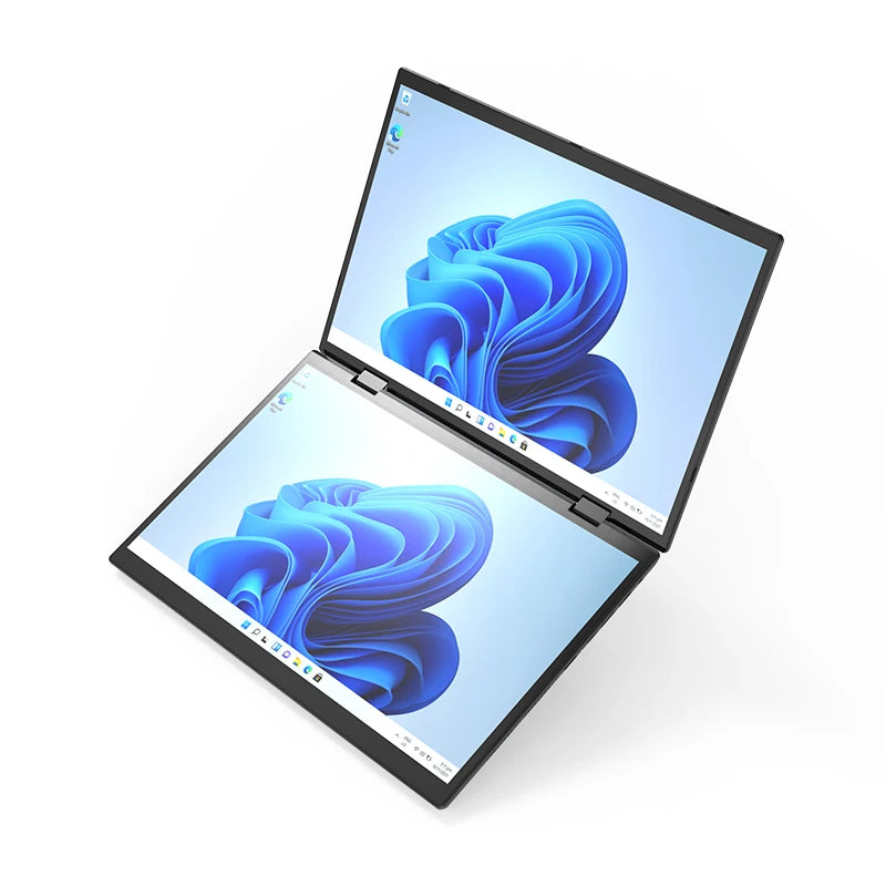 PC Portable Double Écran 14" — Intel N100, 16 Go RAM, 128 Go à 1 To SSD, Écran Tactile, Windows 11