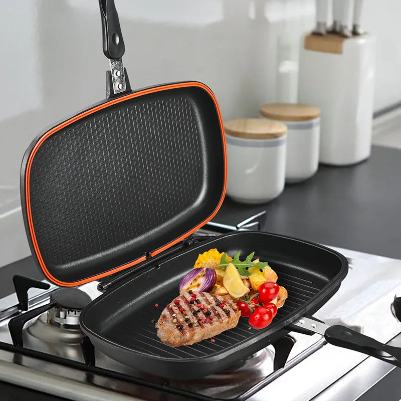 Poêle Double Face GIYOCA – Grill BBQ Multifonction