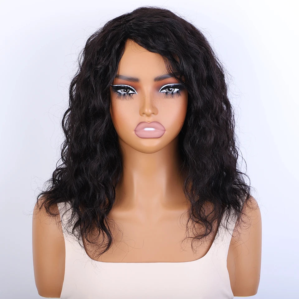 Perruque Body Wave Courte Brun 2# & 4# — Cheveux Brésiliens Naturels Prêt-à-Porter