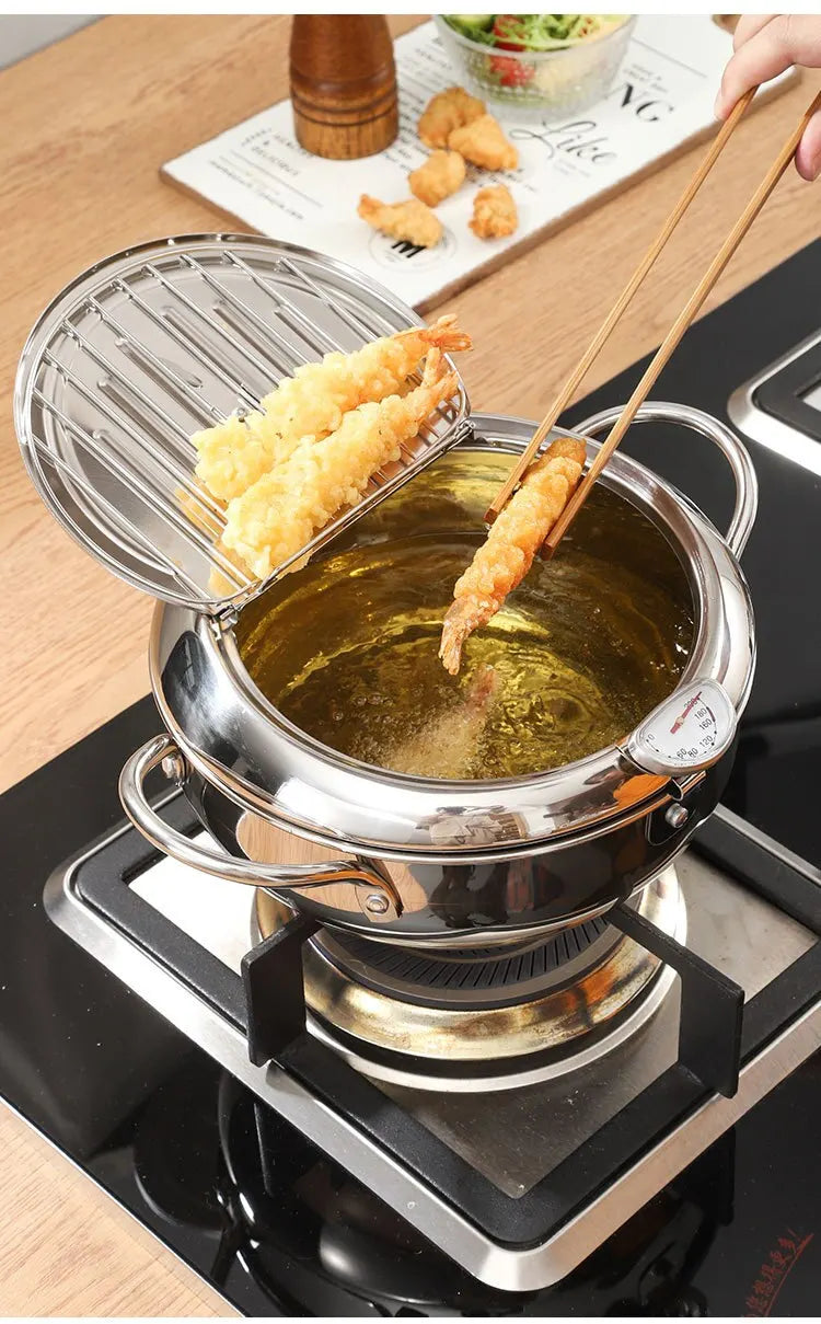 Friteuse en Inox avec Thermomètre Intégré