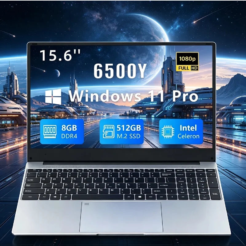 PC Portable 15.6" Intel Core M 6500Y — 16/32 Go RAM, SSD jusqu'à 2 To, Empreinte Digitale, Clavier Rétroéclairé, Windows 11