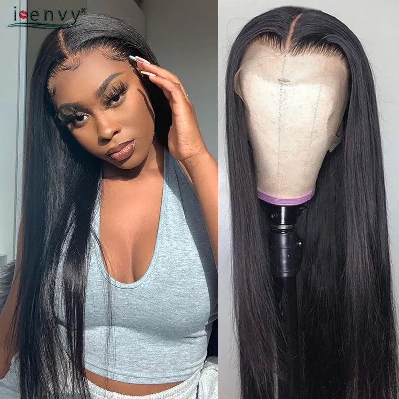 Perruque Lisse Colorée Lace Front HD 13x6 — Gingembre, Blonde 613 & Bordeaux 34 Pouces