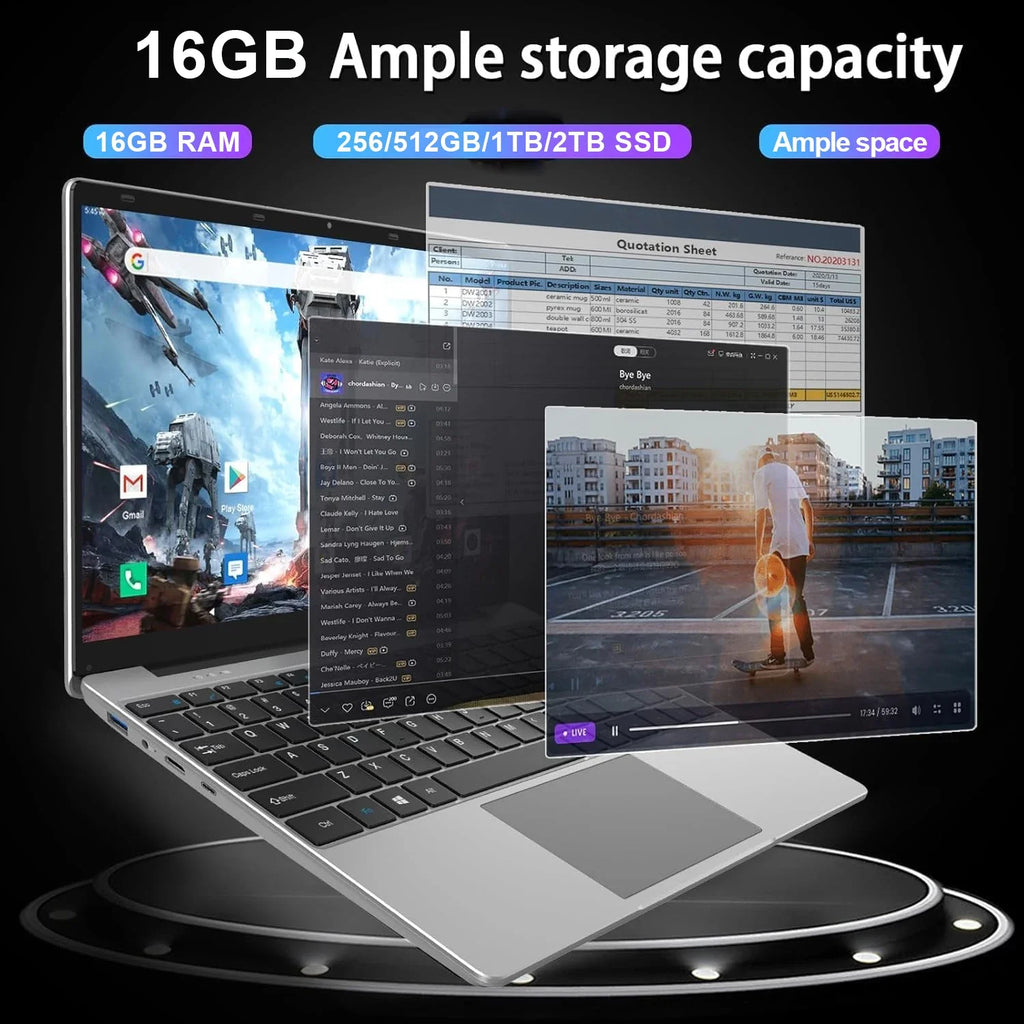 Ordinateur Portable FUCHU 14.1" Intel Core i9-10980HK — Tactile, Empreinte, 16 Go DDR4, SSD 1To, 90Hz, Windows 11 Pro