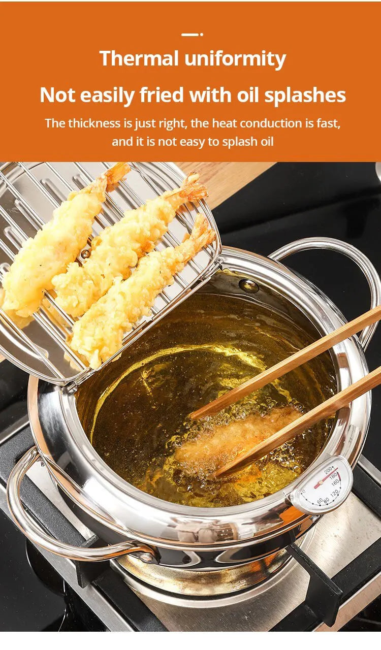 Friteuse en Inox avec Thermomètre Intégré