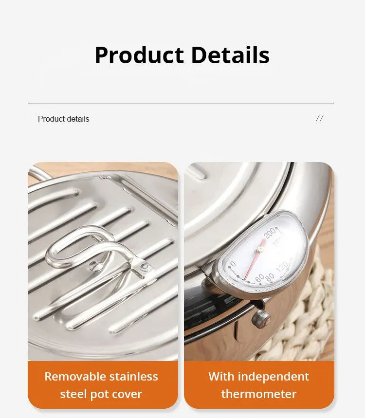 Friteuse en Inox avec Thermomètre Intégré