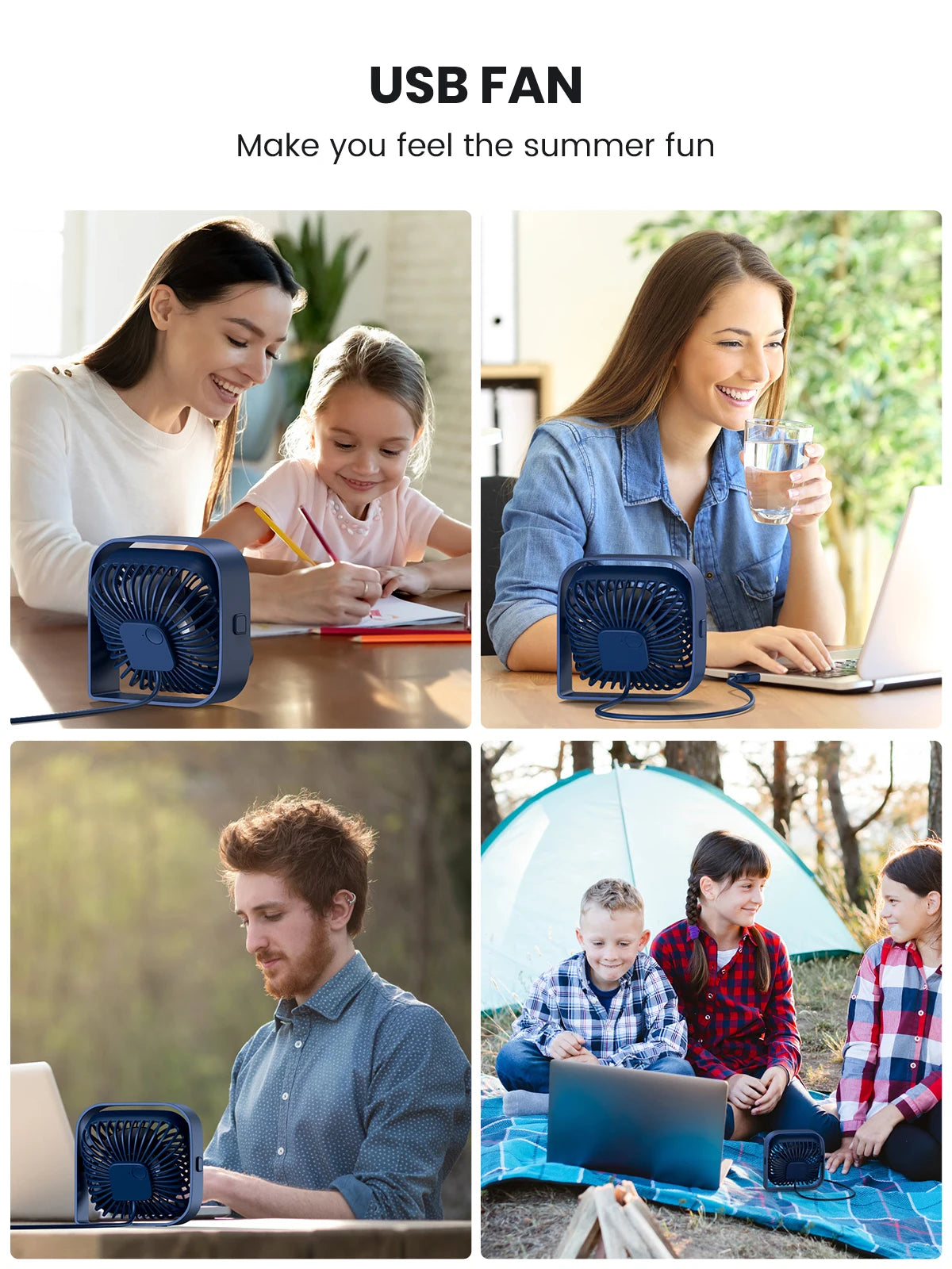 TOPK Mini Ventilateur de Bureau USB