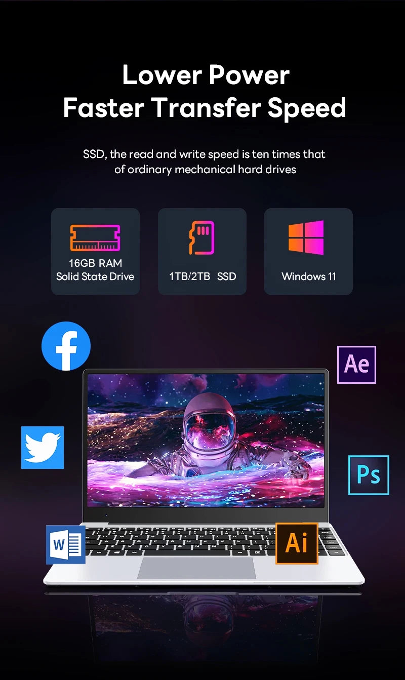 Ordinateur Portable 14.1" Intel Core i9-10980HK — Écran 4K, 16 Go RAM, SSD 1To/2To, Windows 11