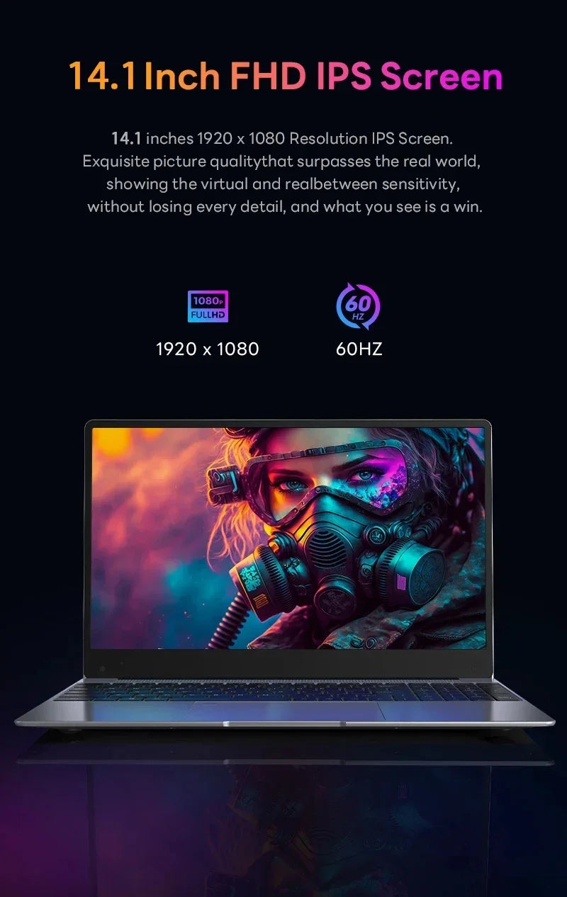 Ordinateur Portable 14.1" FUCHU — Intel Core i9-10980HK, 16 Go DDR4, SSD 1To/2To, Full HD, Windows 11