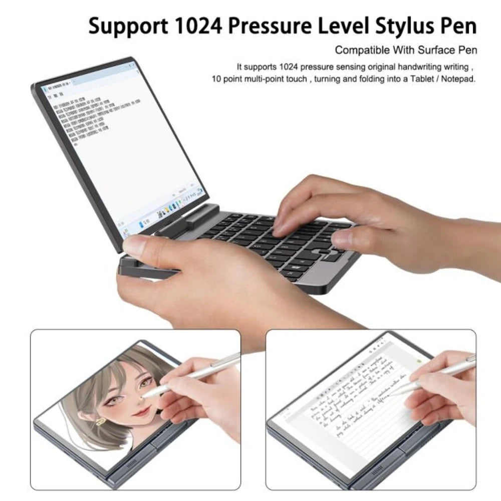 Mini Laptop Tactile CRELANDER P8 8" — Intel N150 12ème Gén, 12 Go DDR5, SSD 1To, Rotatif 360°, WiFi 6, Windows 11