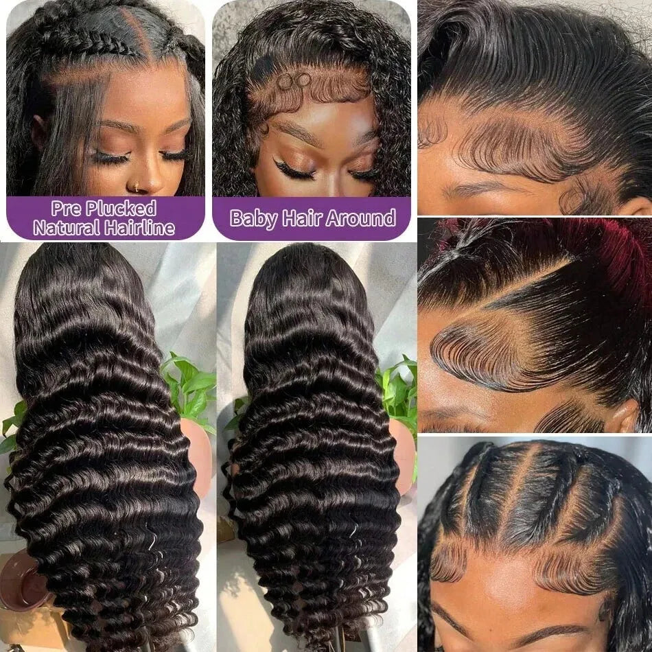 Perruque Water Wave Deep Wave Curly 200/250% — Lace Front HD 13x4/13x6 Cheveux Brésiliens