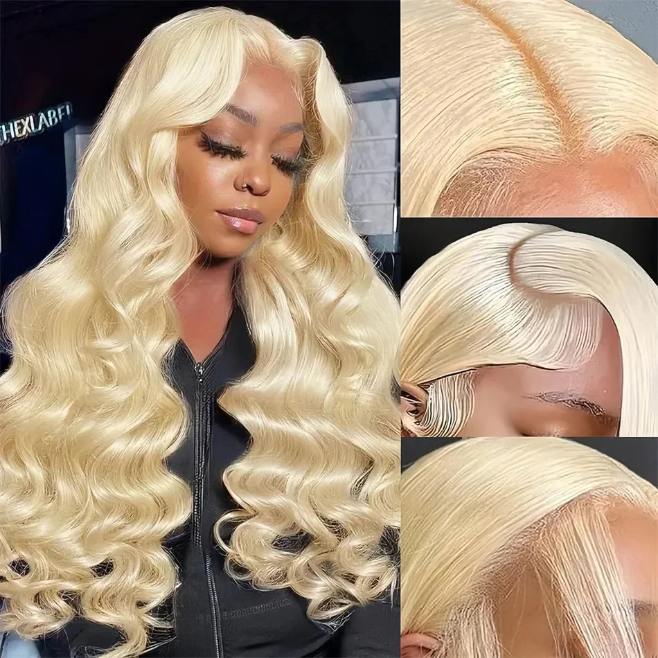 Perruque Body Wave Blonde 613 — Lace Front HD Cheveux Brésiliens Naturels