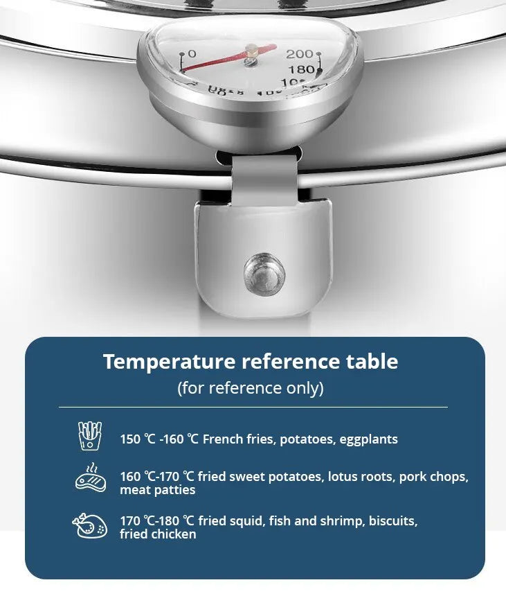 Friteuse en Inox avec Thermomètre Intégré