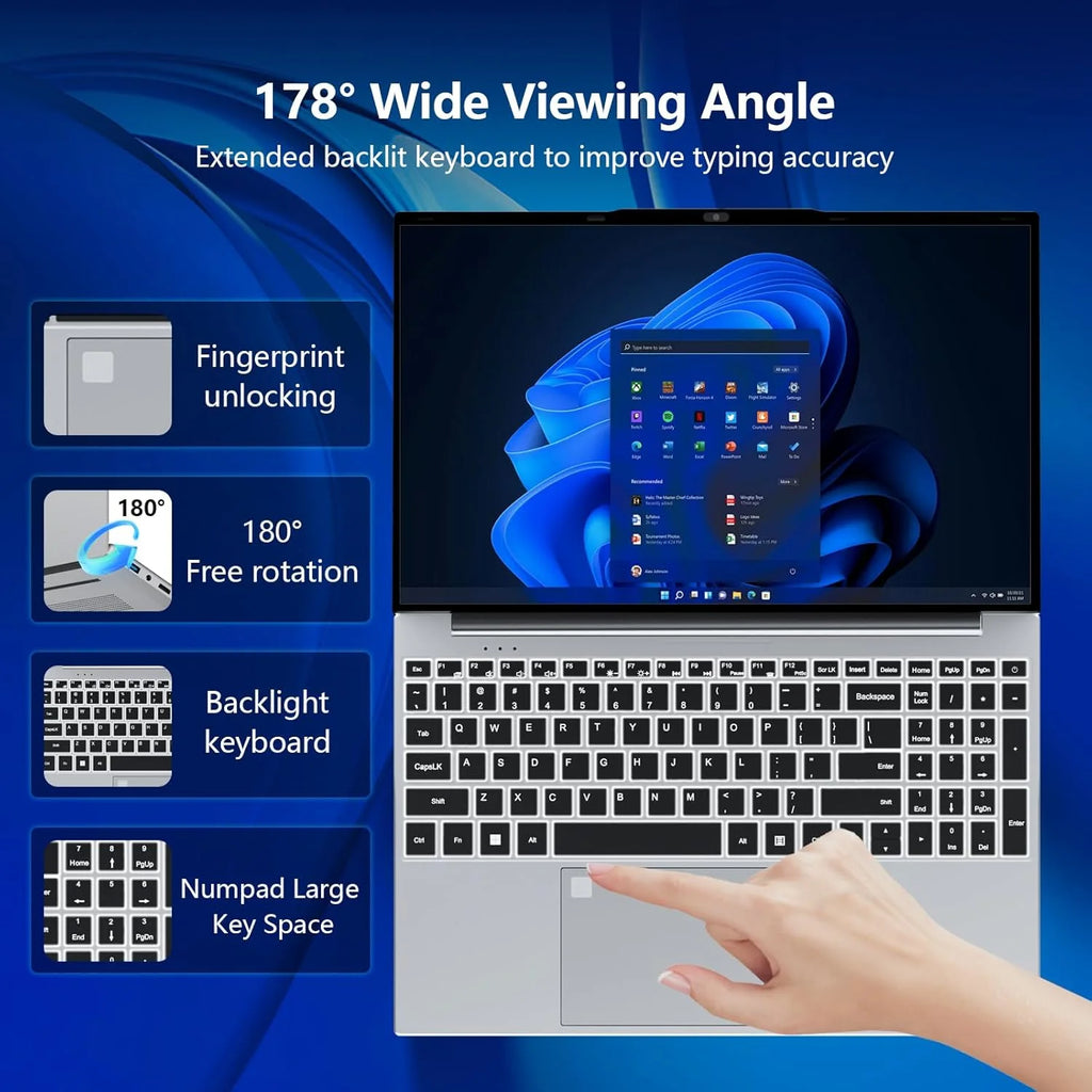 PC Portable 15.6" Intel i9-10980HK — Empreinte Digitale, Clavier Rétroéclairé, 16 Go RAM, SSD, Windows 11
