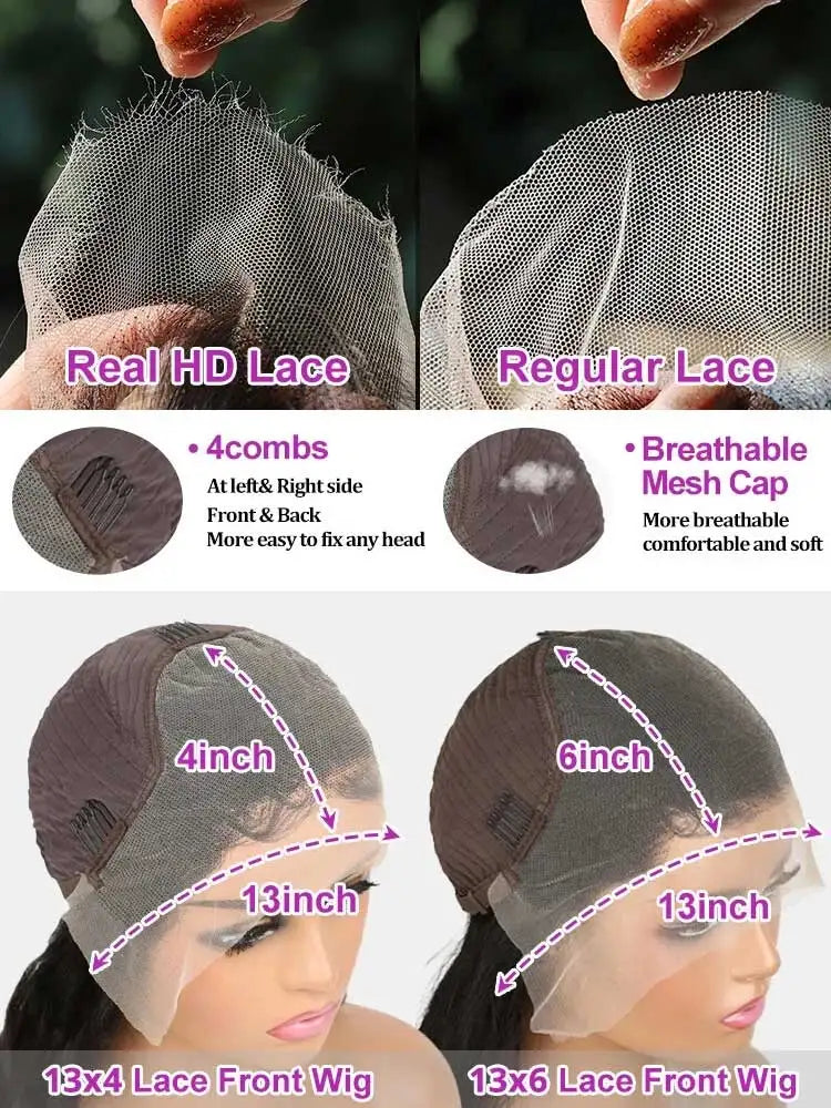 Perruque Loose Deep Wave 250% — Lace Front HD 13x4/13x6 Cheveux Brésiliens 40 à 42 Pouces