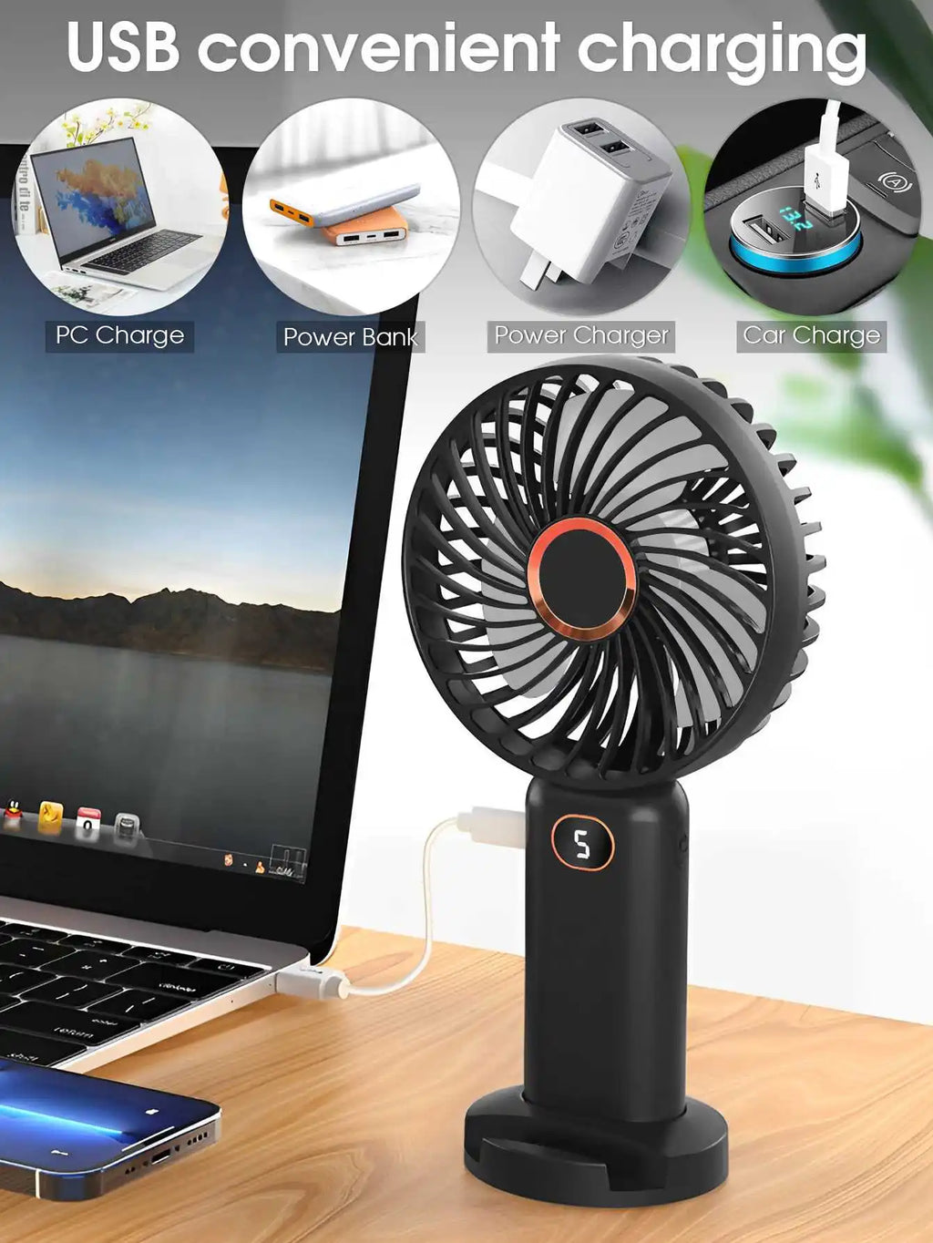 Mini Ventilateur USB Rechargeable Portable
