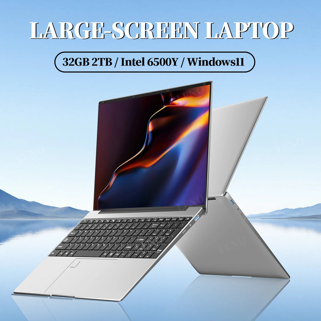 Ordinateur Portable LENO 15.6" — Intel 6500Y, 32 Go RAM, SSD 2To, Empreinte Digitale, Clavier Rétroéclairé, Windows 11