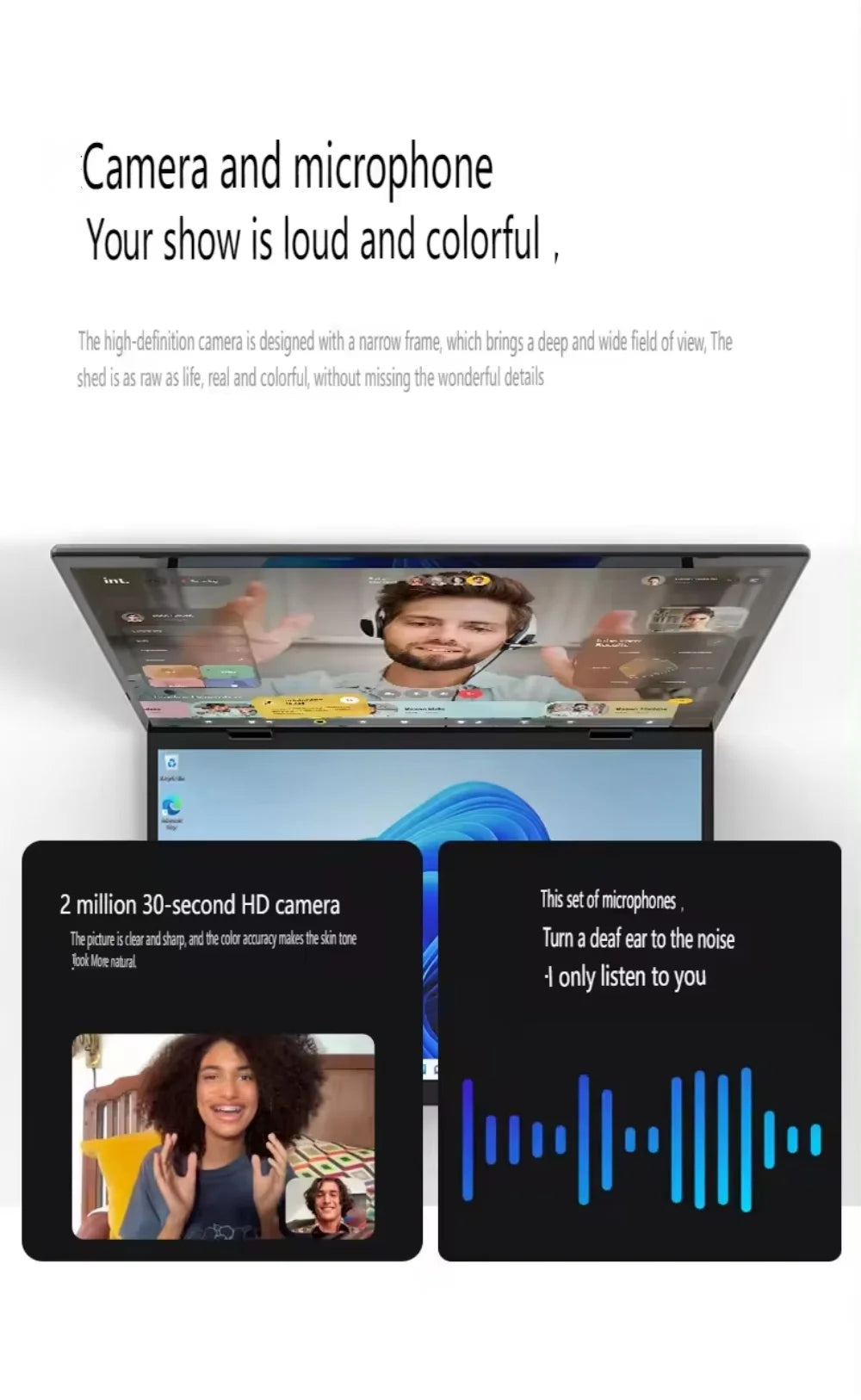 PC Portable Double Écran 14" — Intel N100, 16 Go RAM, 128 Go à 1 To SSD, Écran Tactile, Windows 11