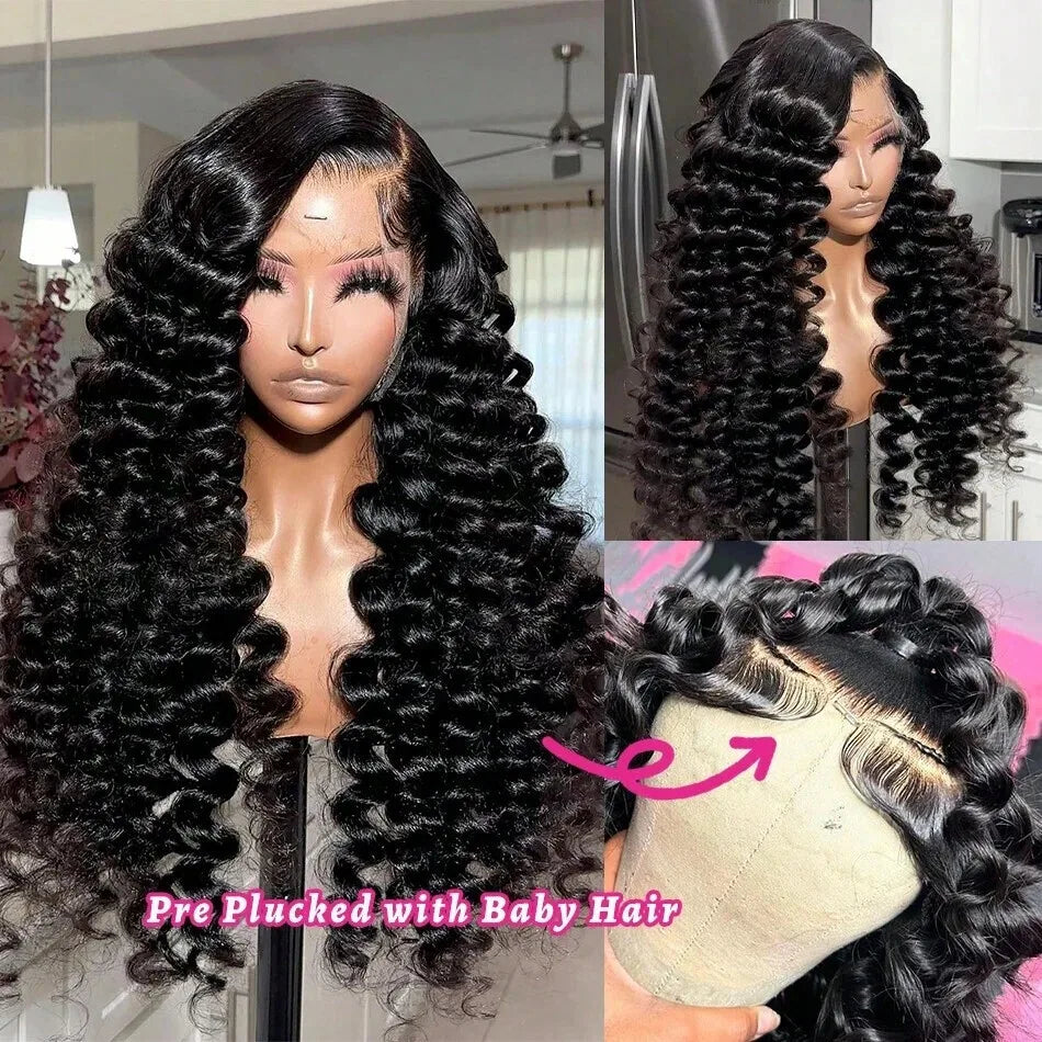 Perruque Water Wave Deep Wave Curly 200/250% — Lace Front HD 13x4/13x6 Cheveux Brésiliens